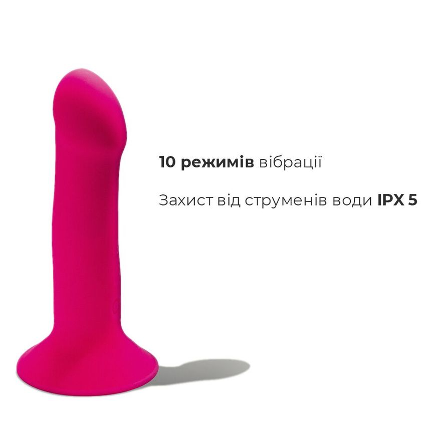 Двошаровий ділдо з вібрацією Adrien Lastic Hitsens 2 Pink, відмінно для страпона, макс діаметр 4 см,