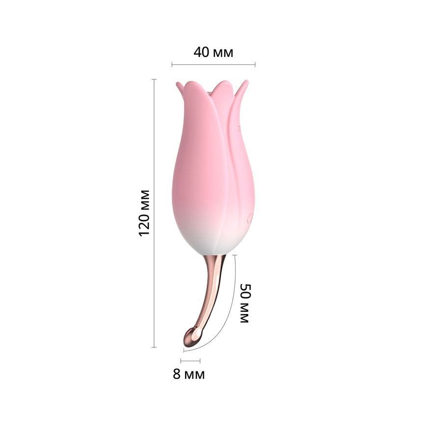 Ультразвуковий вібратор для клітора Otouch Bloom Ultrasonic Clitoris, 2 дод. насадки