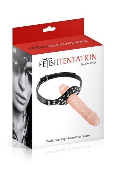 Кляп із подвійним фалоімітатором Fetish Tentation &ndash; Double Penis Gag Flesh
