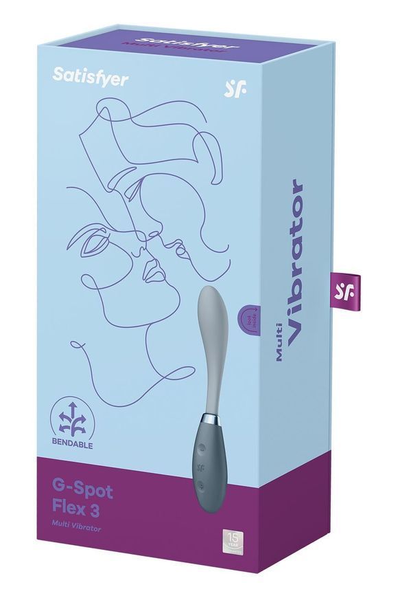 Вібратор Satisfyer G-Spot Flex 3 Grey, гнучкий стовбур із фіксацією положення
