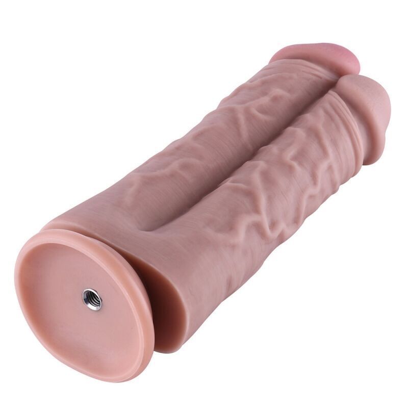 Подвійний дилдо для секс-машин Hismith 8.5&Prime; Two Cocks One Hole Silicone Dildo