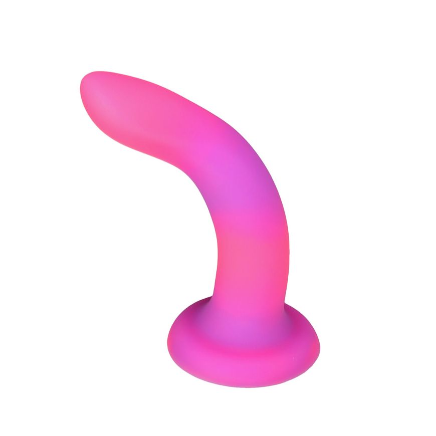 Фалоімітатор, що світиться в темряві, ADDICTION Rave 8″, Glow in the Dark Dildo Pink Purple, 20,3 см