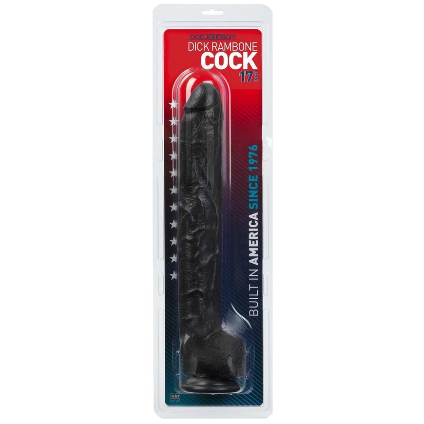 Фалоімітатор Doc Johnson Dick Rambone Cock Black, діаметр 6 см, довжина 42 см, ПВХ