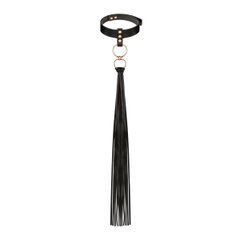 Нашийник с флогером Rosy Gold - Collar with Flogger - Black