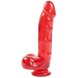 Фалоімітатор Doc Johnson Jelly Jewels Cock&Balls Red, діаметр 3,6 см, антибактеріальний ПВХ