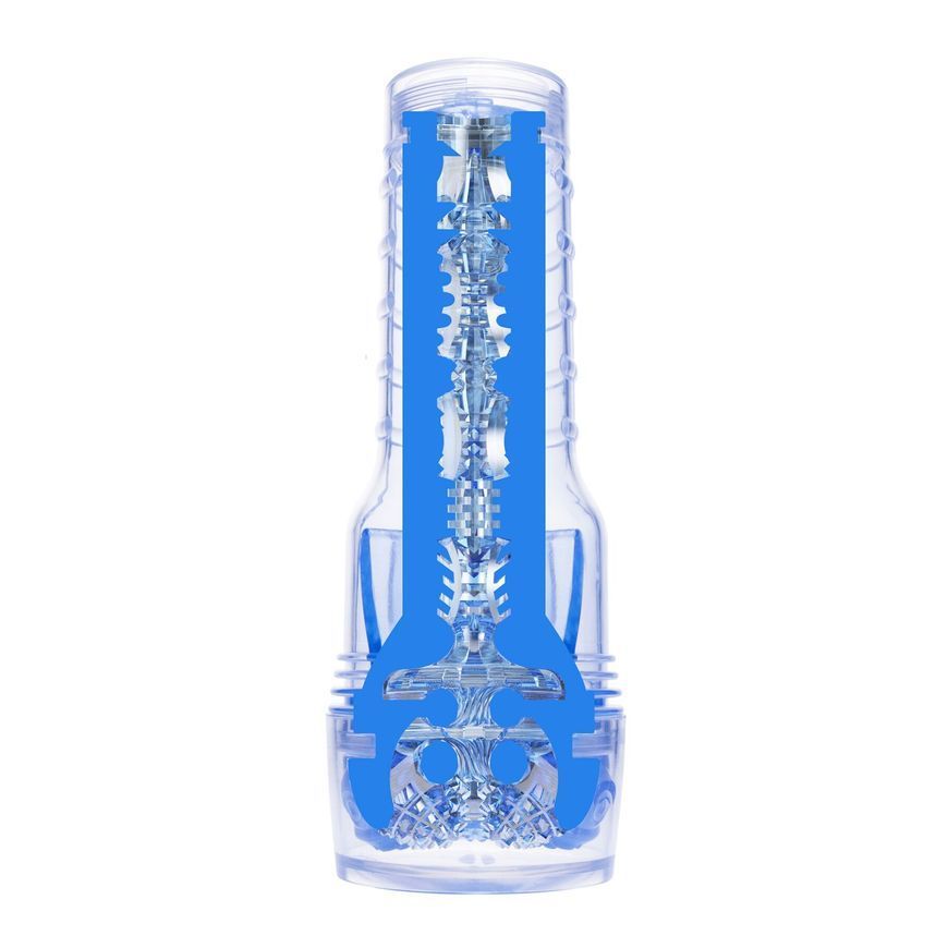 Мастурбатор Fleshlight Turbo Core Blue Ice, оральний секс (глибоке горло), Прозорий