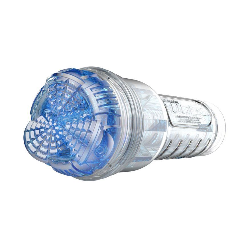 Мастурбатор Fleshlight Turbo Core Blue Ice, оральний секс (глибоке горло), Прозорий