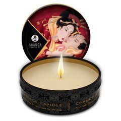 Масажна свічка Shunga Mini Massage Candle &ndash; Sparkling Strawberry Wine (30 мл) з афродизіаками