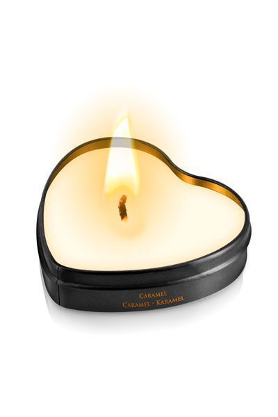 Масажна свічка серце Plaisirs Secrets Caramel (35 мл)
