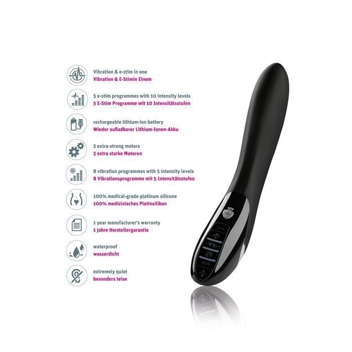 Вібратор з електростимуляцією Mystim Electric Eric eStim Black, міостимулятор