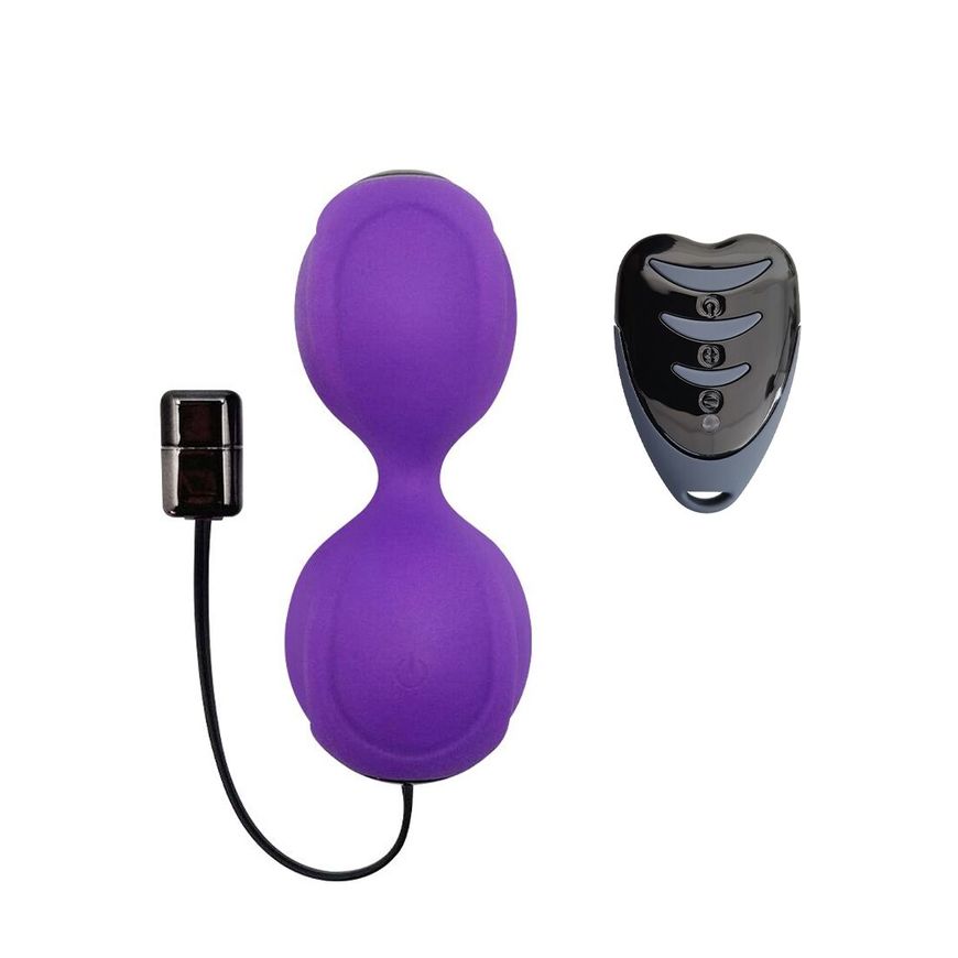 Вагінальні кульки з вібрацією Adrien Lastic Kegel Vibe Purple, діаметр 3,7 см