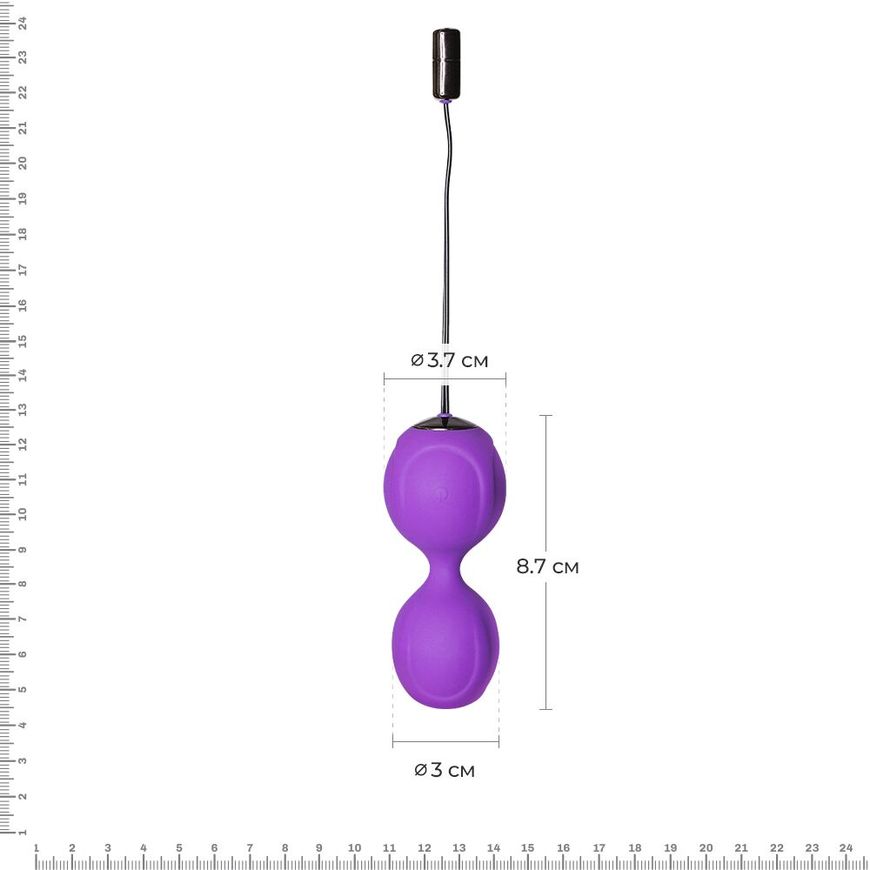 Вагінальні кульки з вібрацією Adrien Lastic Kegel Vibe Purple, діаметр 3,7 см