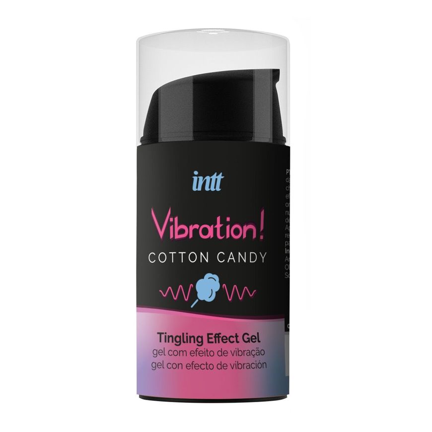 Рідкий вібратор Intt Vibration Cotton Candy (15 мл), густий гель, дуже смачний, діє до 30 хвилин