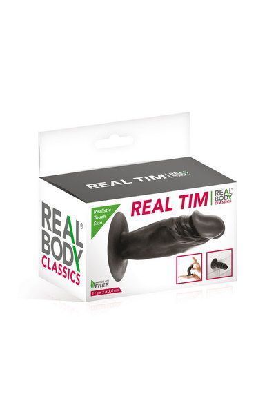 Фалоімітатор Real Body &mdash; Real Tim Black, TPE, діаметр 3,4 см