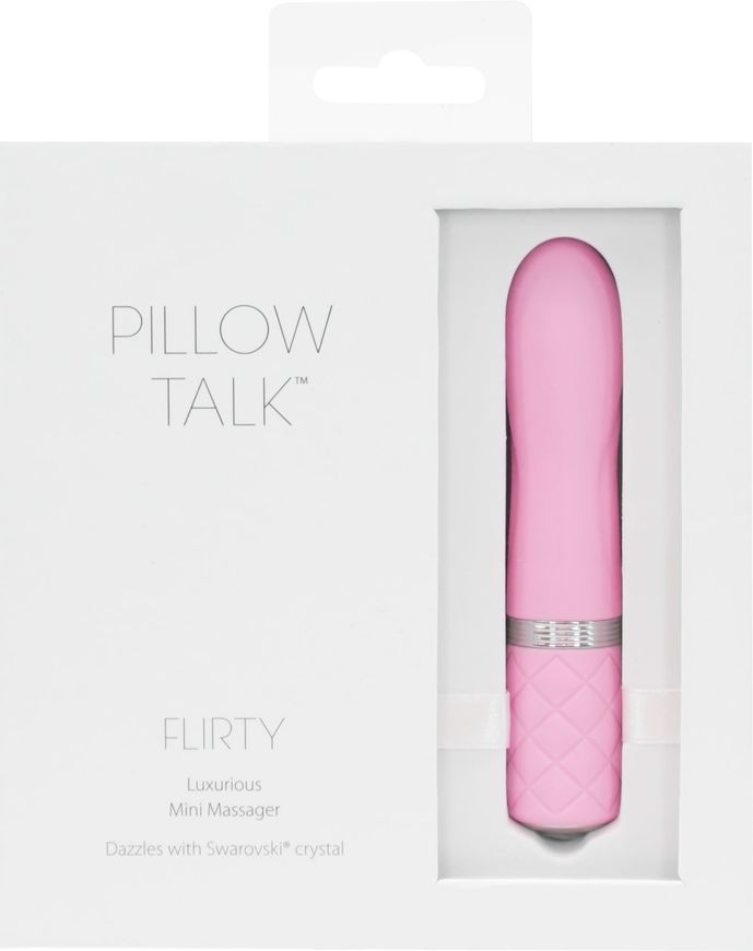 Розкішний вібратор PILLOW TALK - Flirty Pink з кристалом Сваровські, гнучка голівка