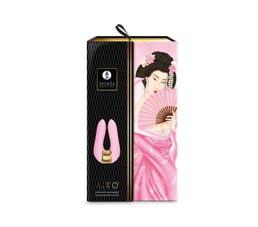 Вібратор для клітора Shunga Aiko Light Pink, гнучкі кінчики, Рожевий