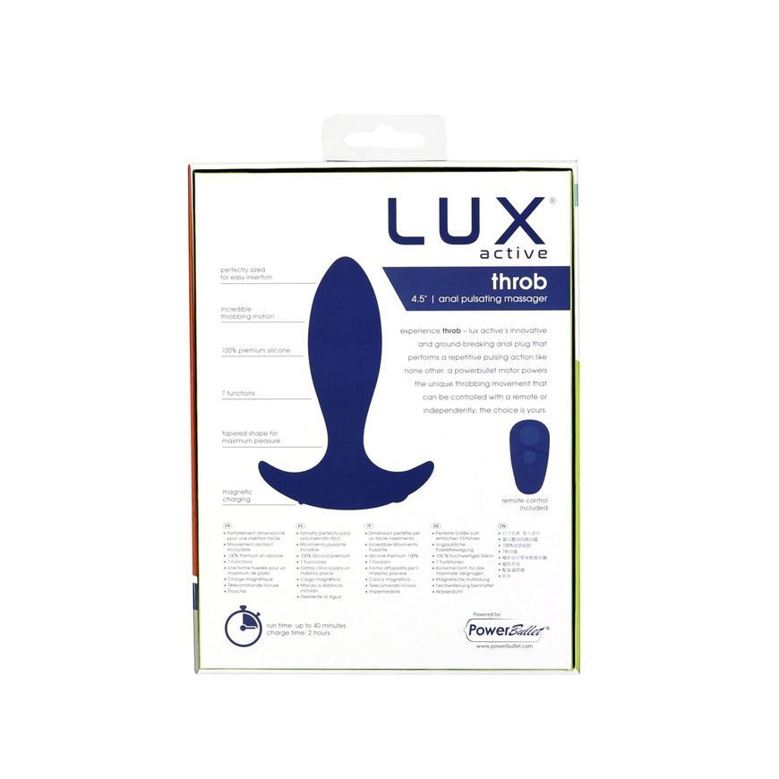 Анальна пробка з пульсацією Lux Active &ndash; Throb &ndash; 4.5" Anal Pulsating Massager, пульт ДК