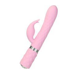 Розкішний кролик з ротацією та вібрацією Pillow Talk Lively Pink, кристал Сваровскі, Рожевий