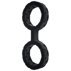 Наручники з силікону Doc Johnson The Cuffs Large - Black, добре тягнуться, для рук і для ніг
