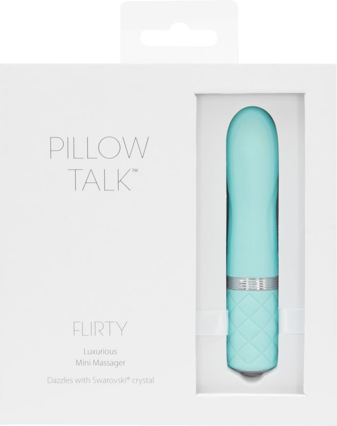 Розкішний вібратор PILLOW TALK - Flirty Teal з кристалом Сваровські, гнучка голівка