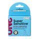 Презервативи ONE Super Sensitive, 3 шт, гладенькі, з додатковою змазкою, картонне паковання