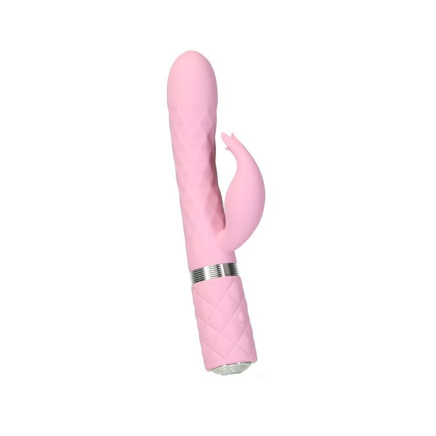 Розкішний кролик з ротацією та вібрацією Pillow Talk Lively Pink, кристал Сваровскі, Рожевий