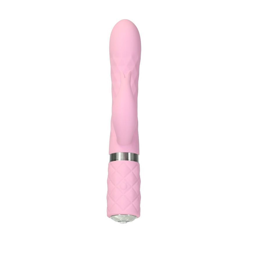 Розкішний кролик з ротацією та вібрацією Pillow Talk Lively Pink, кристал Сваровскі, Рожевий