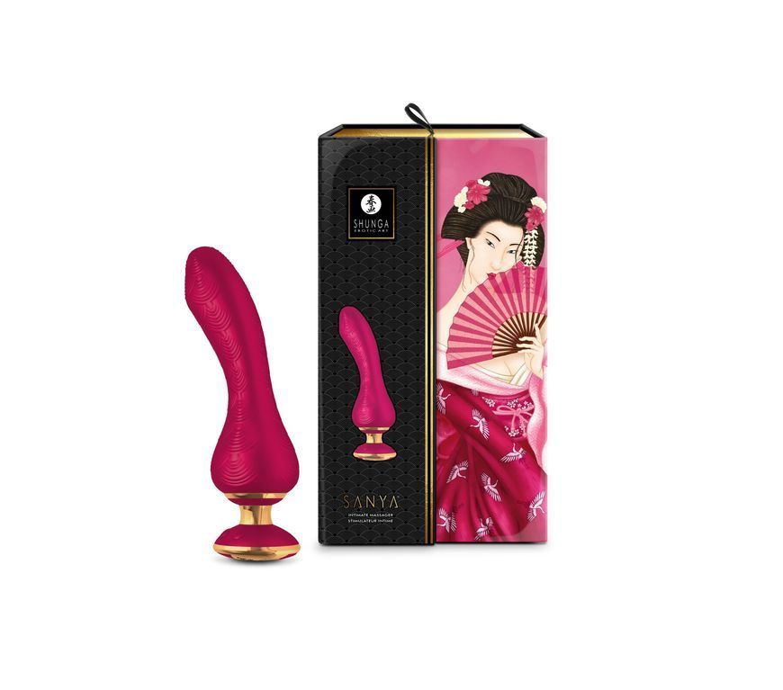 Вібратор для точки G Shunga Sanya Raspberry, гнучкий стовбур, Малиновий