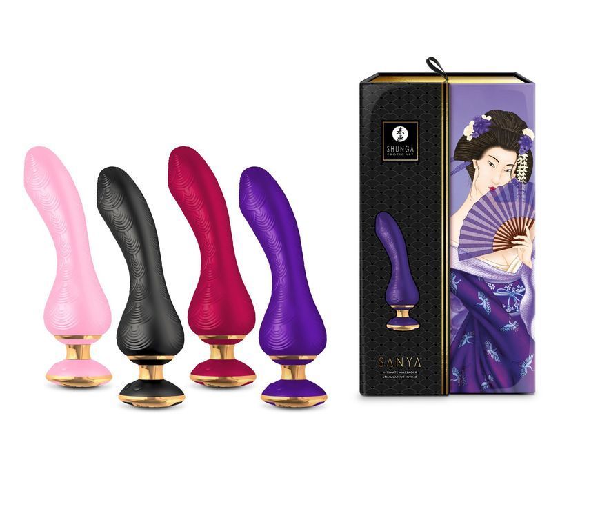 Вібратор для точки G Shunga Sanya Raspberry, гнучкий стовбур, Малиновий