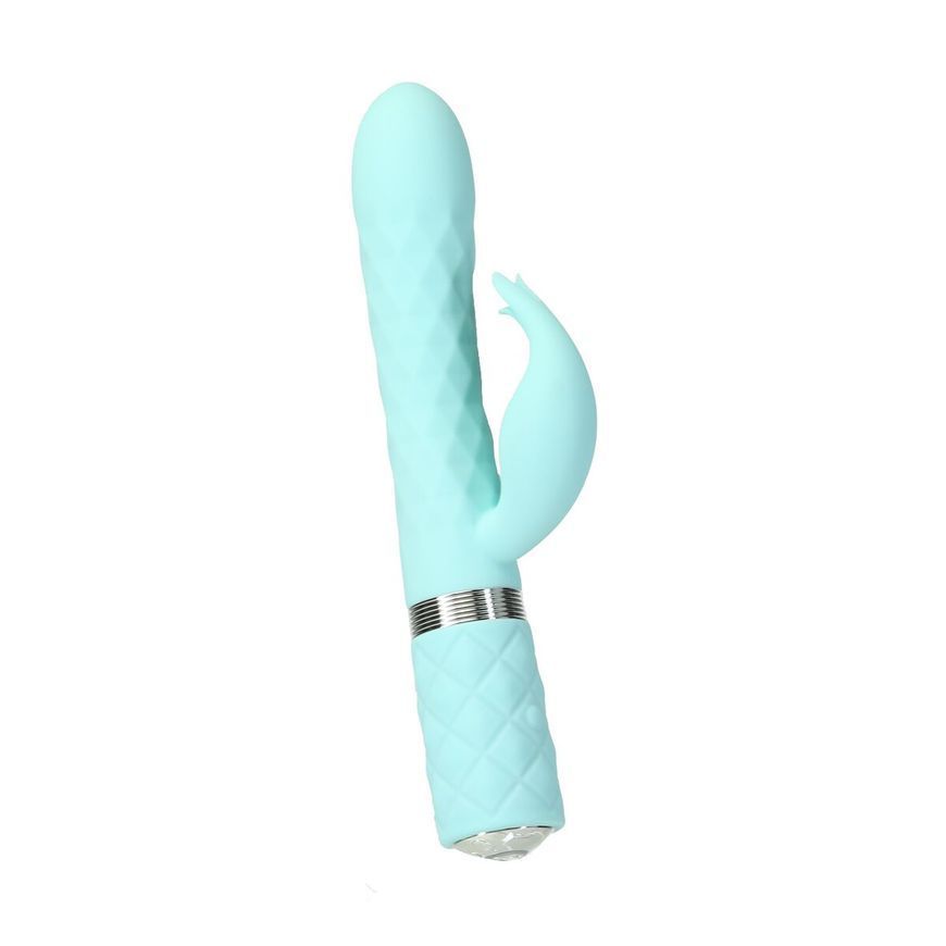 Розкішний кролик з ротацією та вібрацією Pillow Talk Lively Teal, кристал Сваровскі, Бірюзовий