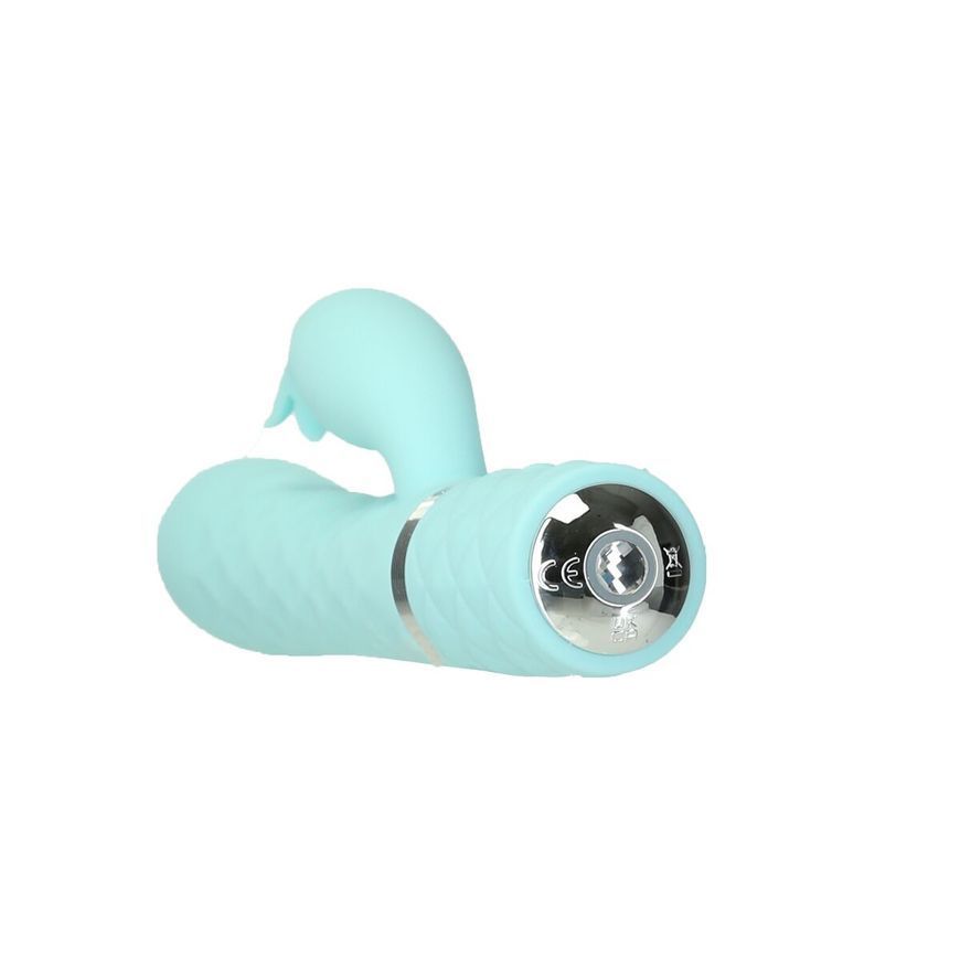 Розкішний кролик з ротацією та вібрацією Pillow Talk Lively Teal, кристал Сваровскі, Бірюзовий