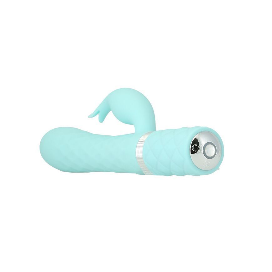 Розкішний кролик з ротацією та вібрацією Pillow Talk Lively Teal, кристал Сваровскі, Бірюзовий