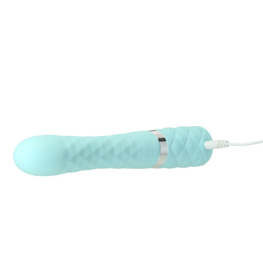Розкішний кролик з ротацією та вібрацією Pillow Talk Lively Teal, кристал Сваровскі, Бірюзовий