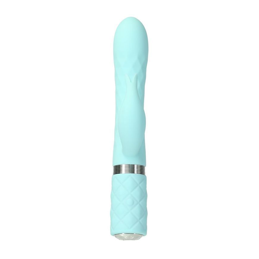 Розкішний кролик з ротацією та вібрацією Pillow Talk Lively Teal, кристал Сваровскі, Бірюзовий