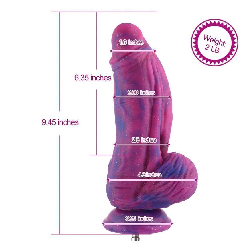 Фалоімітатор для секс-машин Hismith 9.45&Prime; Silicone Fantasy Series Dildo, система кріплення KlicLok