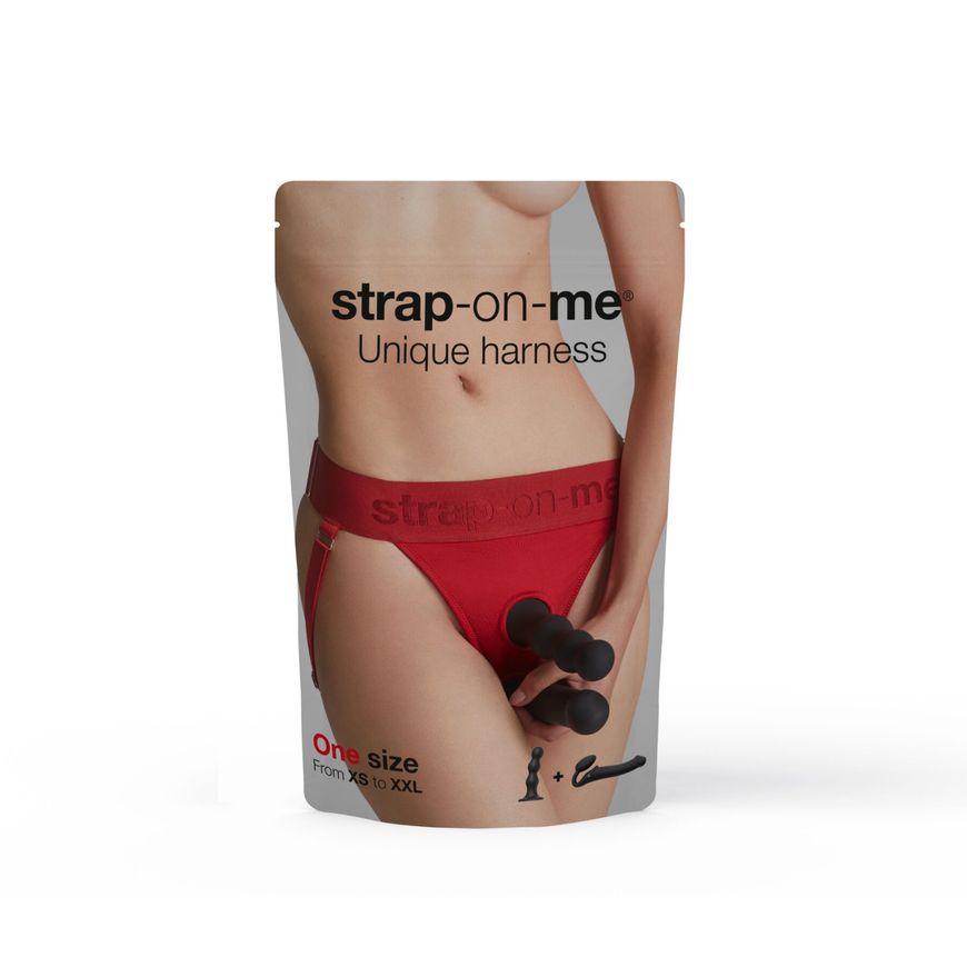 Трусики для страпона Strap-On-Me HARNAIS LINGERIE UNIQUE - One Size - RED