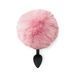 Силіконова анальна пробка М Art of Sex - Silicone Butt plug Rabbit Tail Pink, діаметр 3,5 см