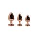 Металева анальна пробка Wooomy Tralalo Rose Gold Metal Plug Size M, діаметр 3,4 см, довжина 8 см